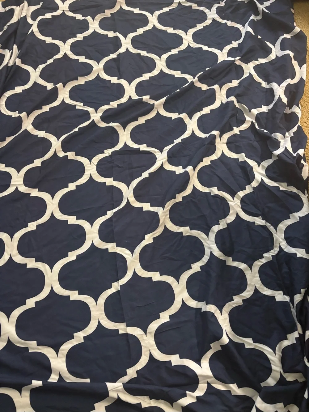 Lush Décor Navy and White Geometric Trellis Shower Curtain